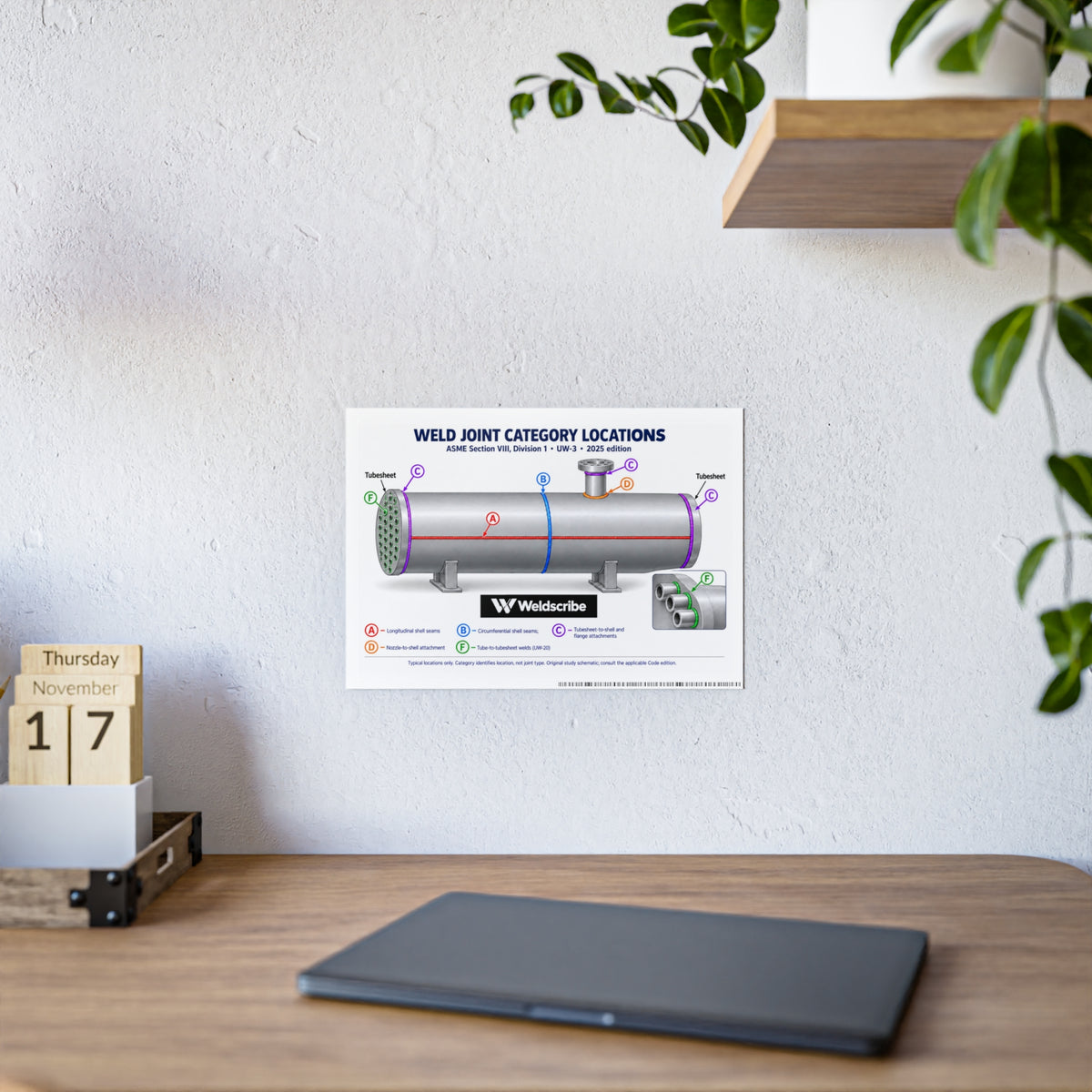ASME Section VIII Division 1 weld joint categories A B C D reference poster – product view 5