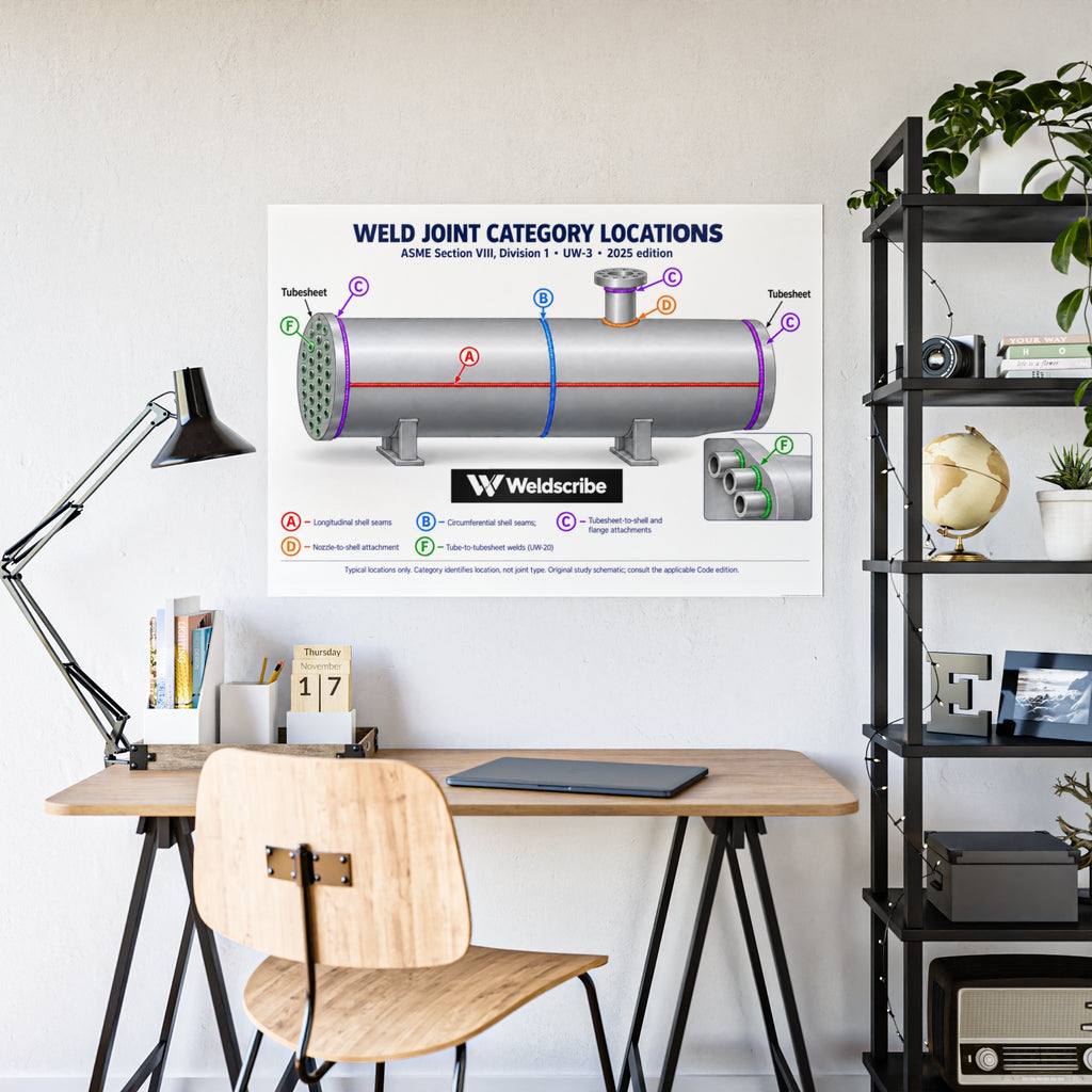 ASME Section VIII Division 1 weld joint categories A B C D reference poster – product view 11