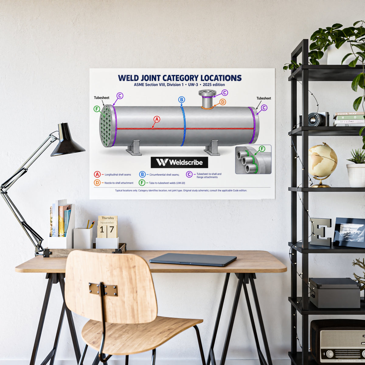 ASME Section VIII Division 1 weld joint categories A B C D reference poster – product view 11