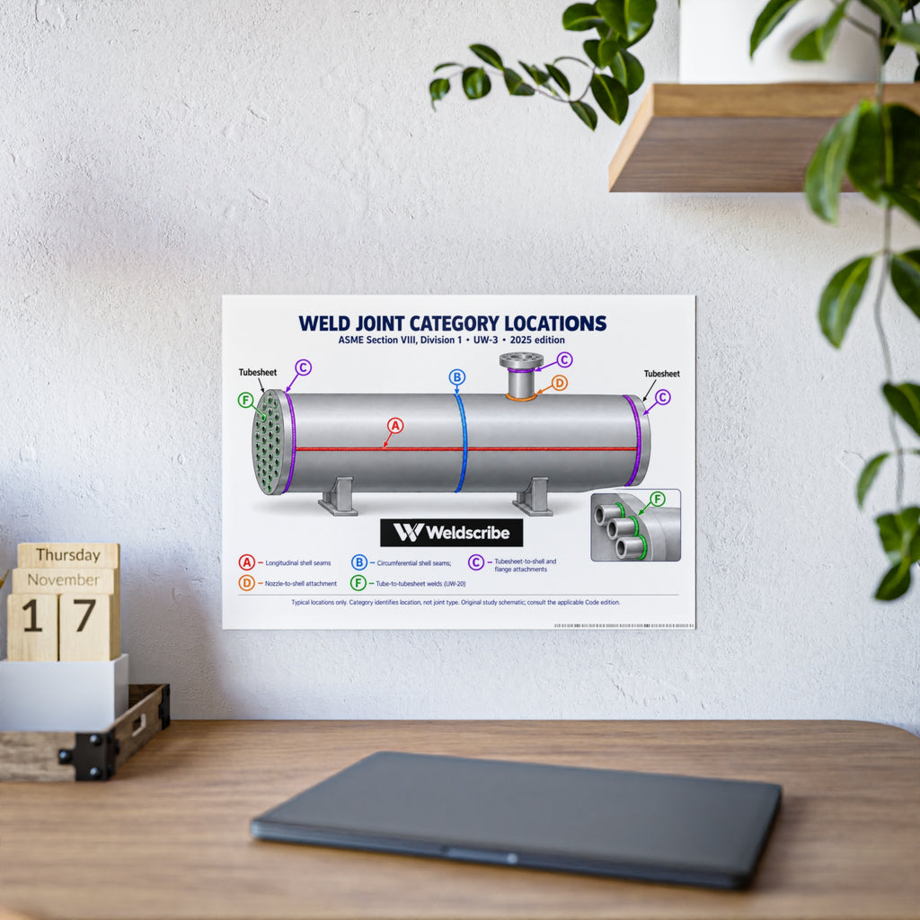 ASME Section VIII Division 1 weld joint categories A B C D reference poster – product view 7
