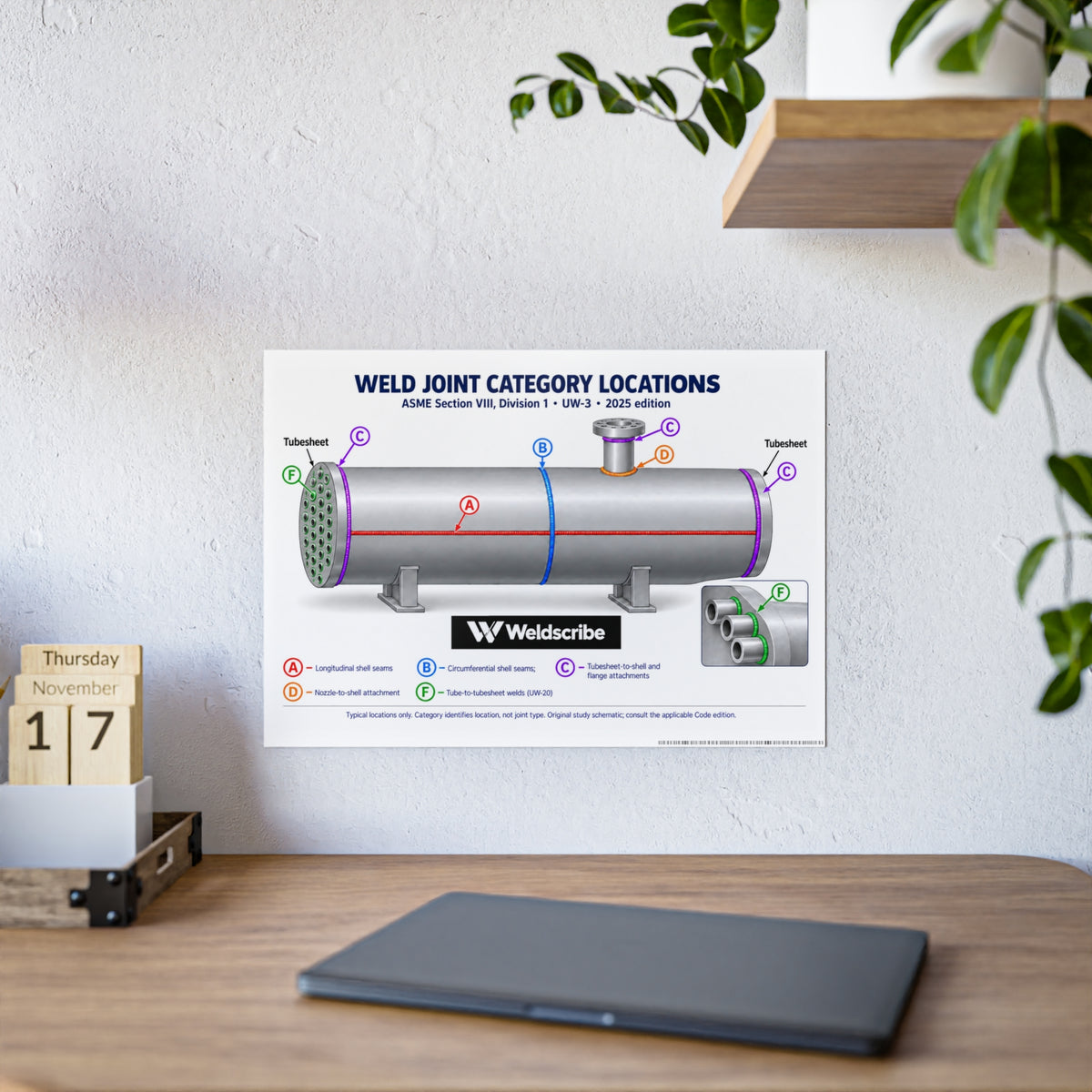 ASME Section VIII Division 1 weld joint categories A B C D reference poster – product view 7