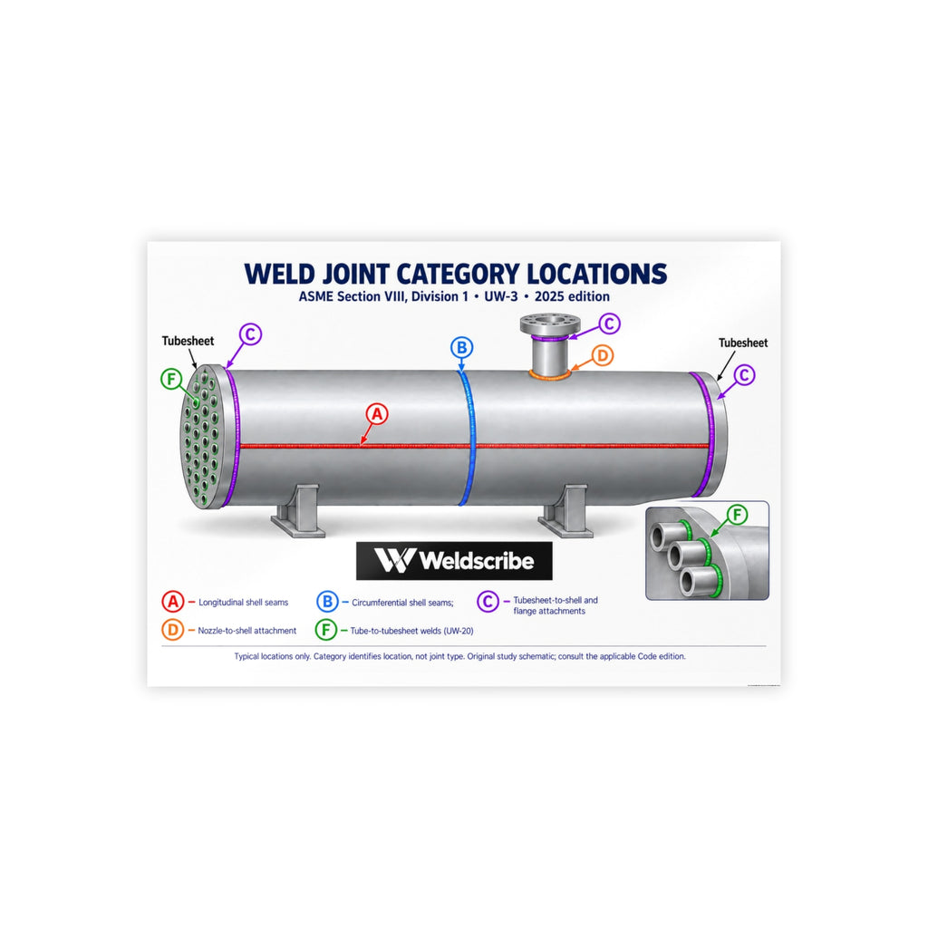 ASME Section VIII Division 1 weld joint categories A B C D reference poster – product view 4