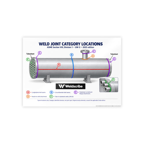 ASME Section VIII weld joint categories A B C D glossy reference poster