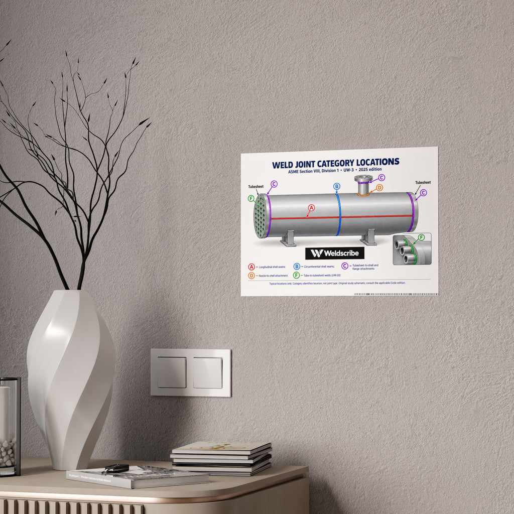 ASME Section VIII Division 1 weld joint categories A B C D reference poster – product view 6