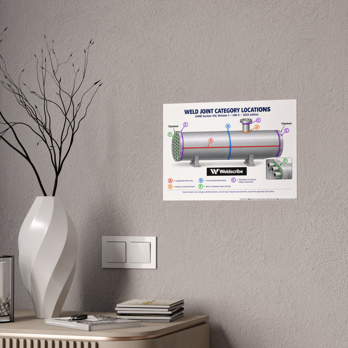 ASME Section VIII Division 1 weld joint categories A B C D reference poster – product view 6